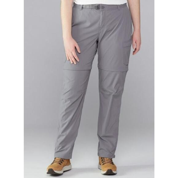 REI Convertible Hiking Pants Mid Rise Tapered Leg Lightweight Gray Womens Sz 6P - Picture 1 of 9